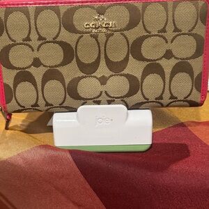 Coach Tan and Pink Signature Wallet